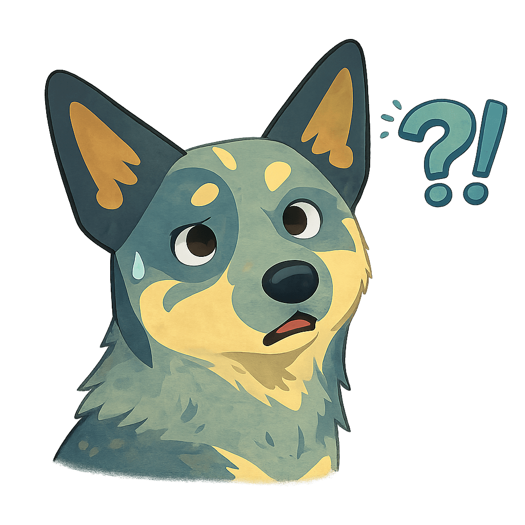 Confused Brand Drover dog illustration