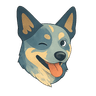 Brand Drover blue heeler winking at you